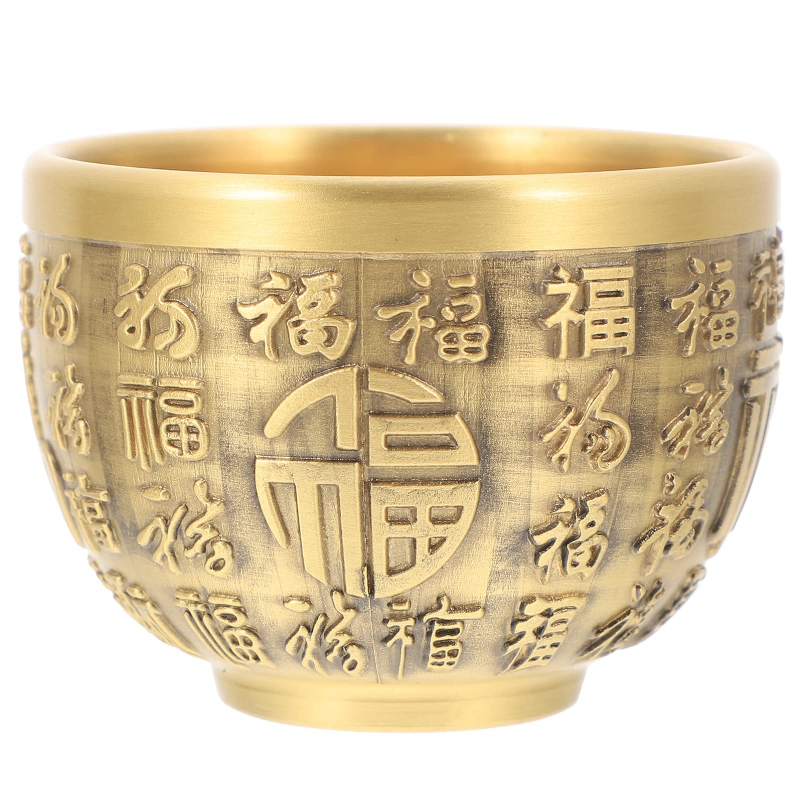 Ciotola per soldi in ottone retrò cinese Fortune Bowl Feng Shui Ricchezza Porsperità Figurina Soldi Ciotola Successo Decorazione per la casa (dorato)