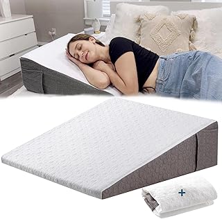 7.5" Bed Wedge Pillow for After Surgery, Acid Reflux, Snoring, Reduce Neck & Back Pain, Triangle Wedge Pillow with Memory Foam Top, Sleeping, Reading, Rest, Elevation, The Replacement Cover