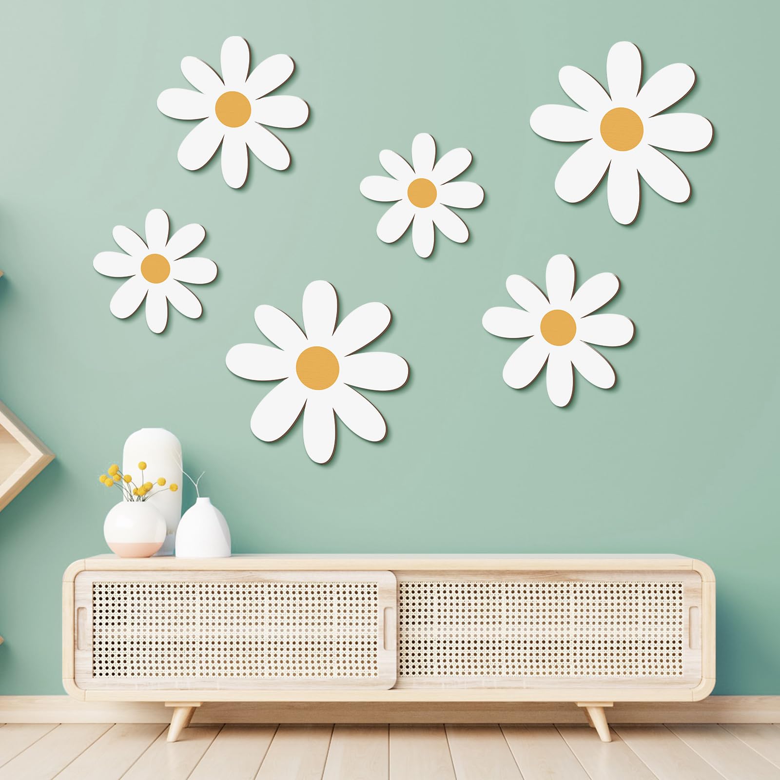 デイジー 【SALE中】❗️ Amazon.com: Thyle 6 Pcs Daisy Wall Decor Wooden Daisy Wall