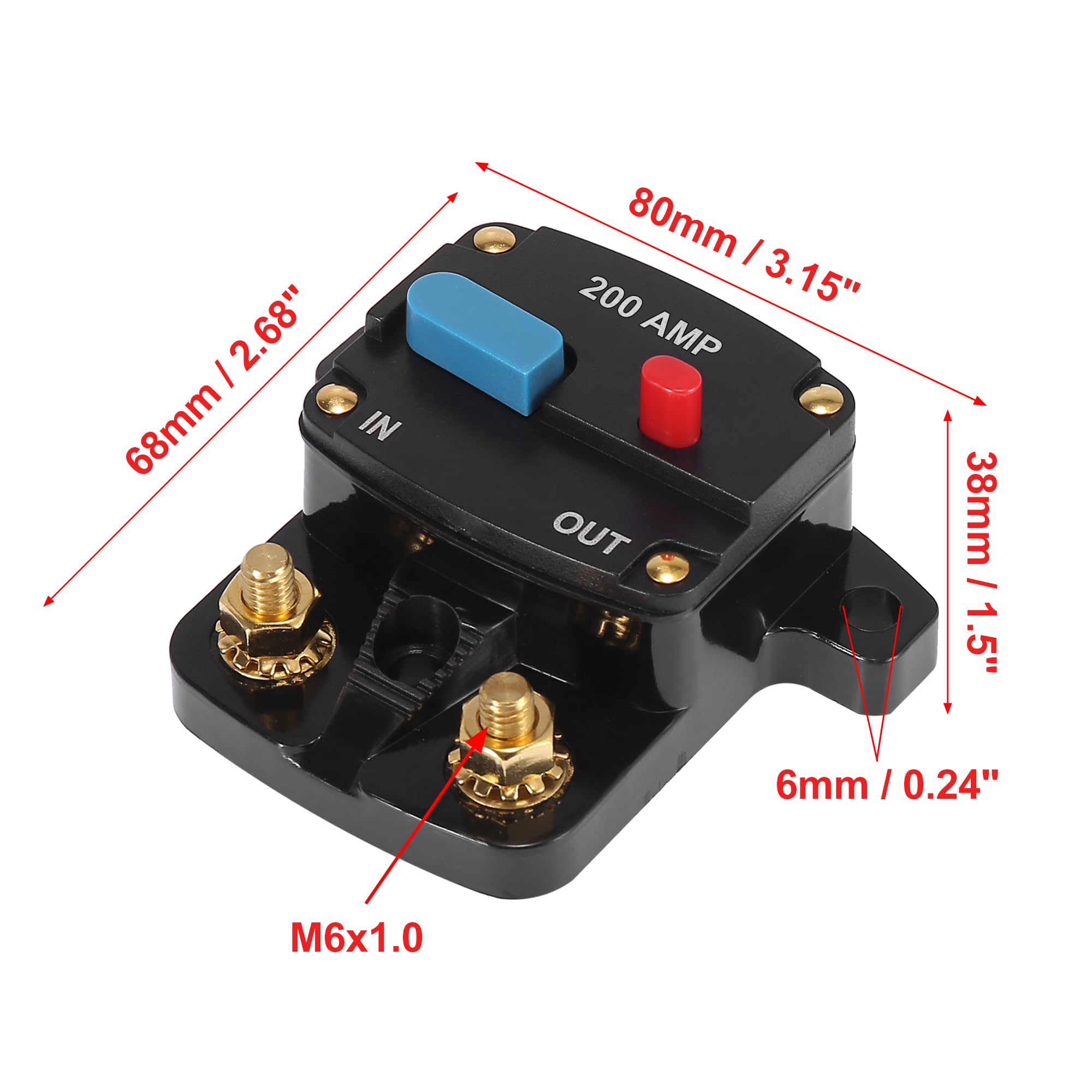 X AUTOHAUX DC 12V- 42V 200Amp Inverter Circuit Breaker Audio Inline - View #8