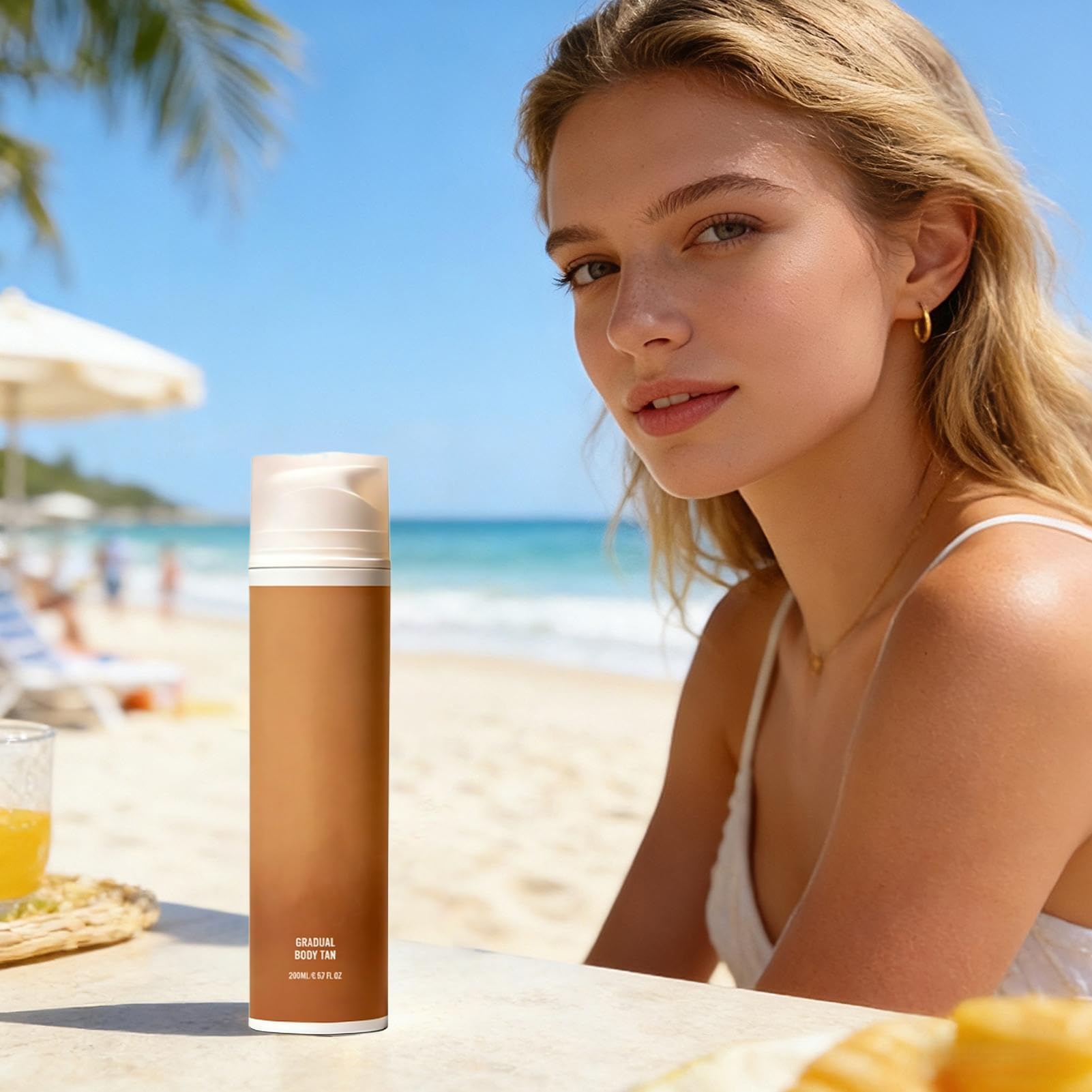 Lotion autobronzante - 200 ml - Soin corporel hydratant, nourrissant et progressif, naturel, non gras