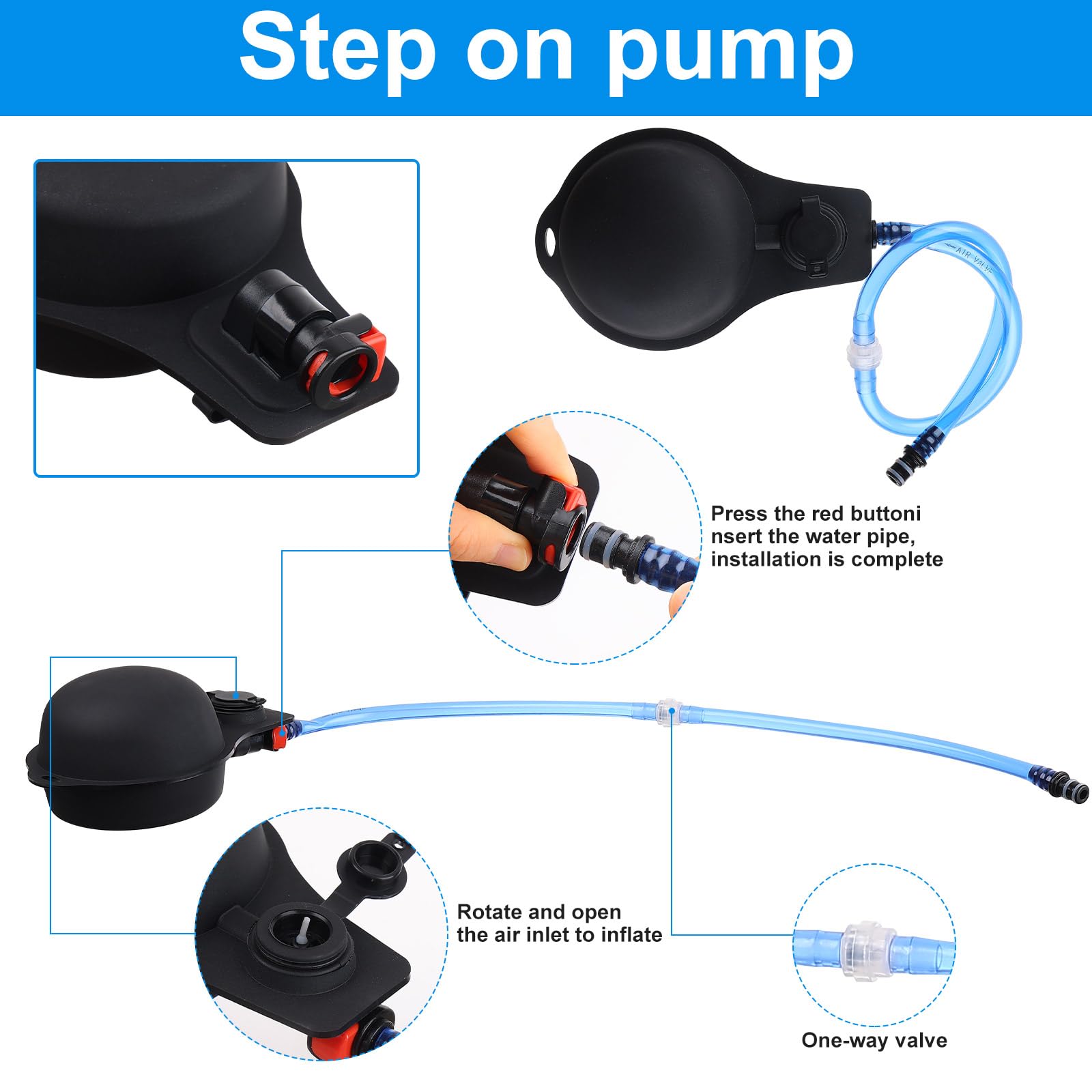 Doccia da Campeggio Portatile 20 L con Display e Pompa a Pedale | TPU resistente, sacca pieghevole, finestra trasparente, doppio raccordo, tubo rimovibile, getto regolabile, spiaggia, animali