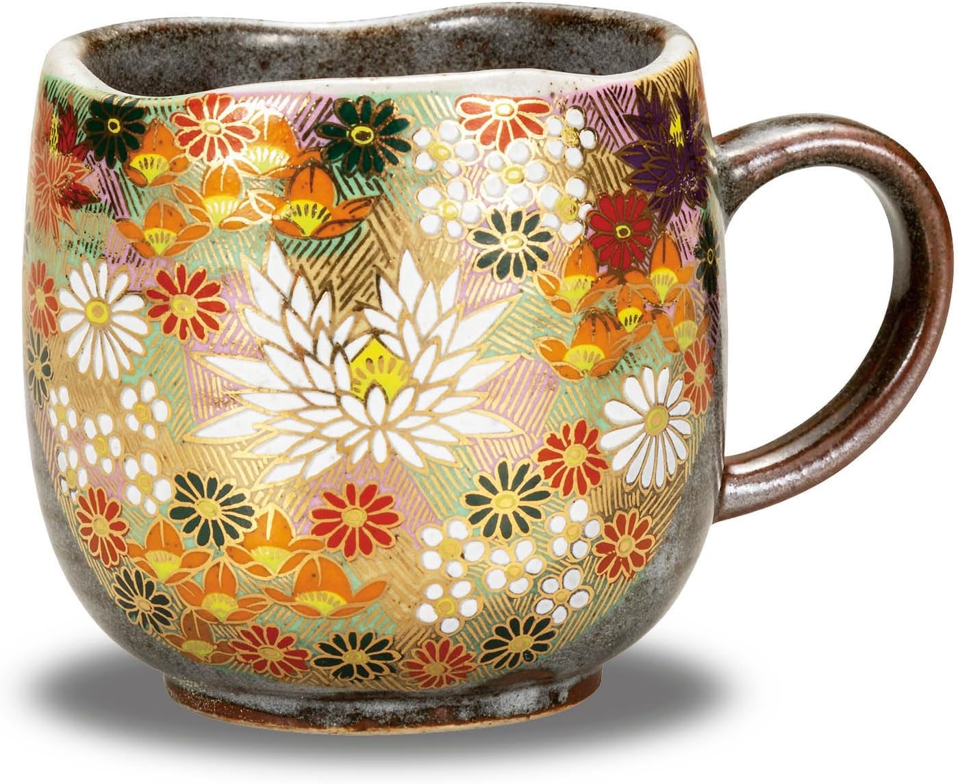 Kutani Porcelain Yaki(ware) Coffee Mug Gold Flower (Standard version)
