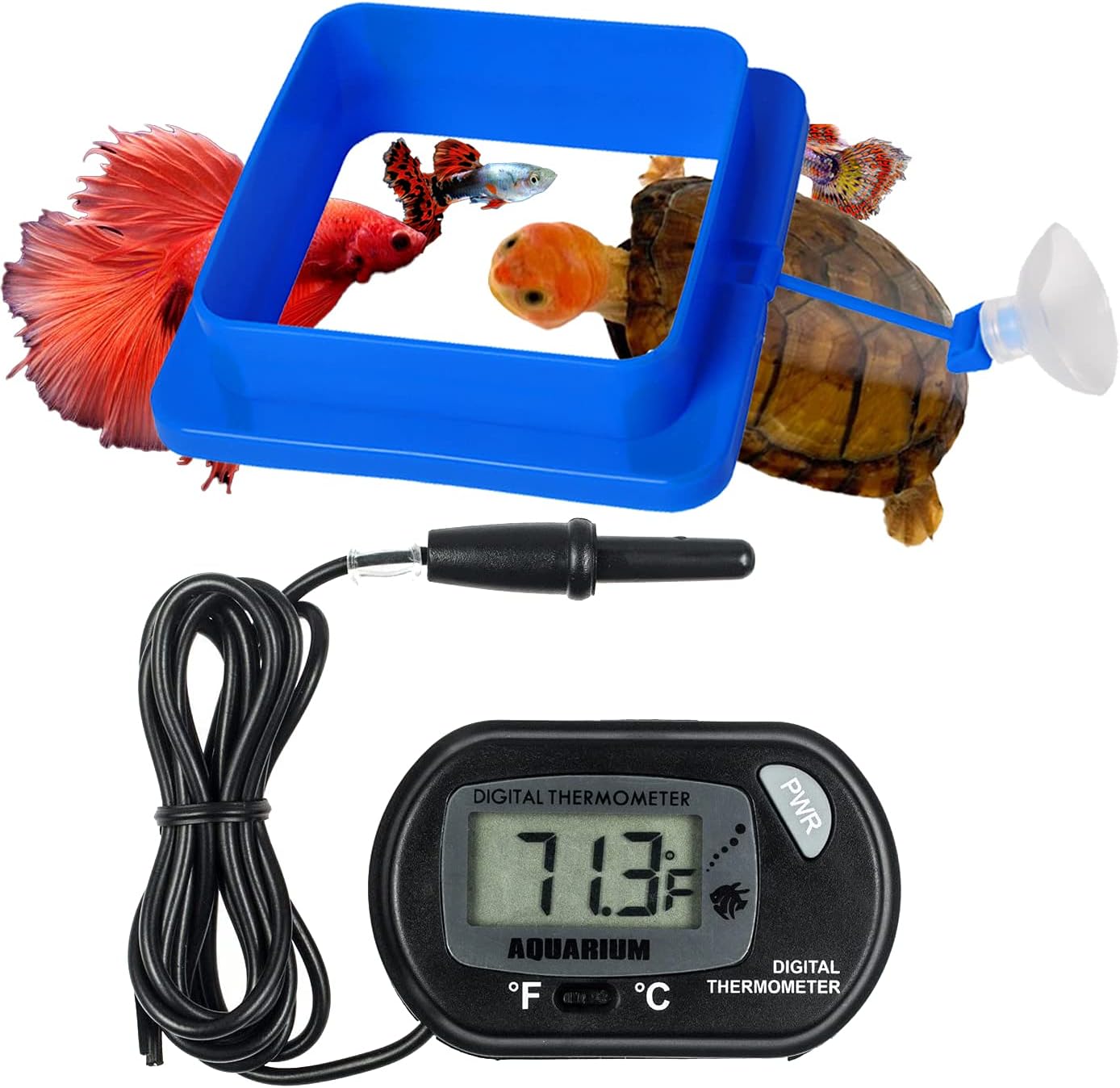Fish Feeding Ring, ABS Material Floating Food Feeder, Aquarium Fish Tank Fish Food Feeder Circle for Guppy, Goldfish and Turtle (Square…
