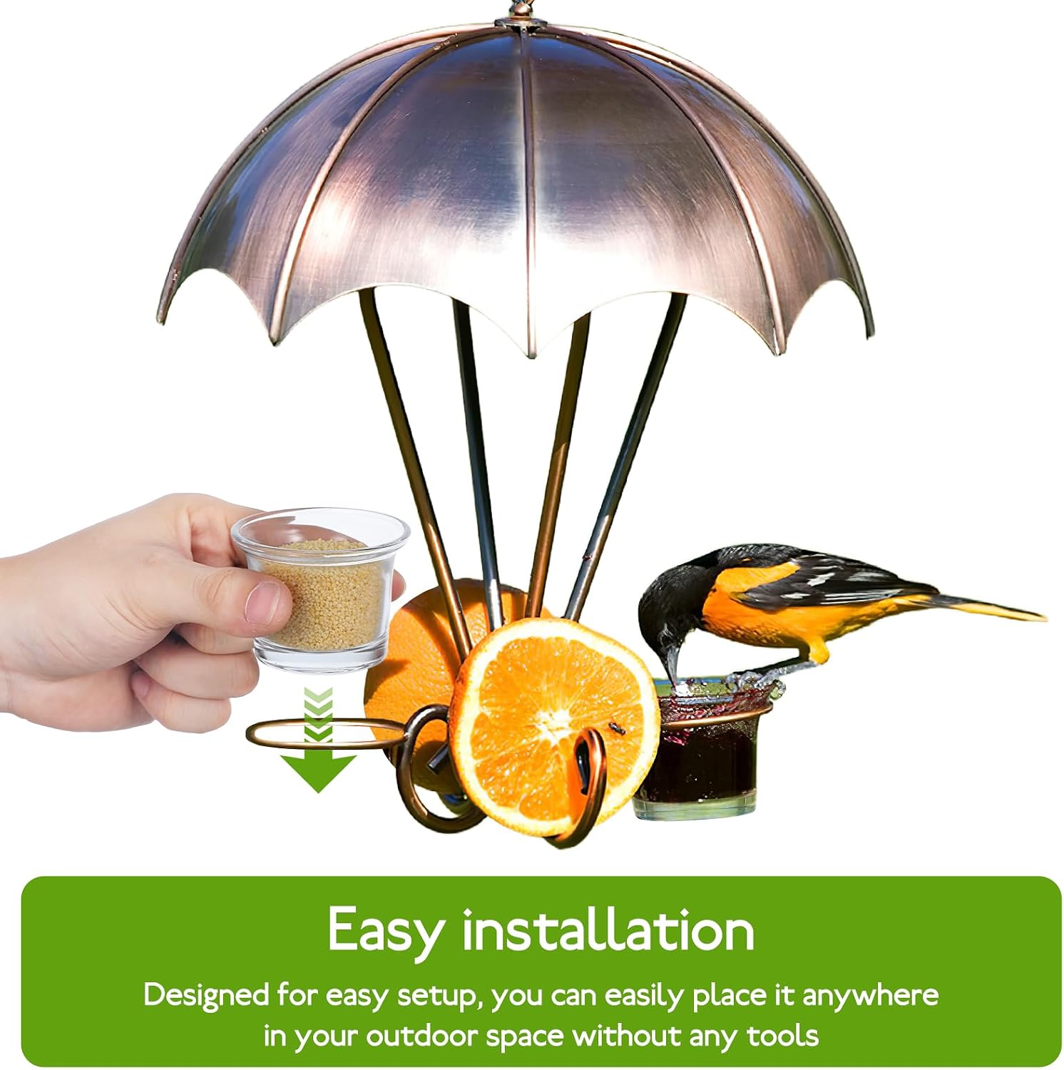 Abaodam 2PCS Glass Bird Feeder Replacement Cup Glass Cup Outdoor Hanging Bird Feeder Bowl for Oriole Hummingbird for Garden Balcony Patio Accessories