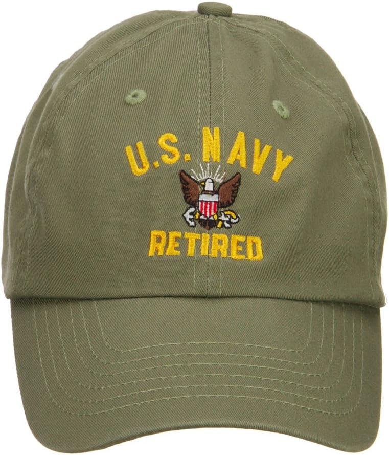 e4Hats.com US Navy Retired Military Embroidered Washed Cap