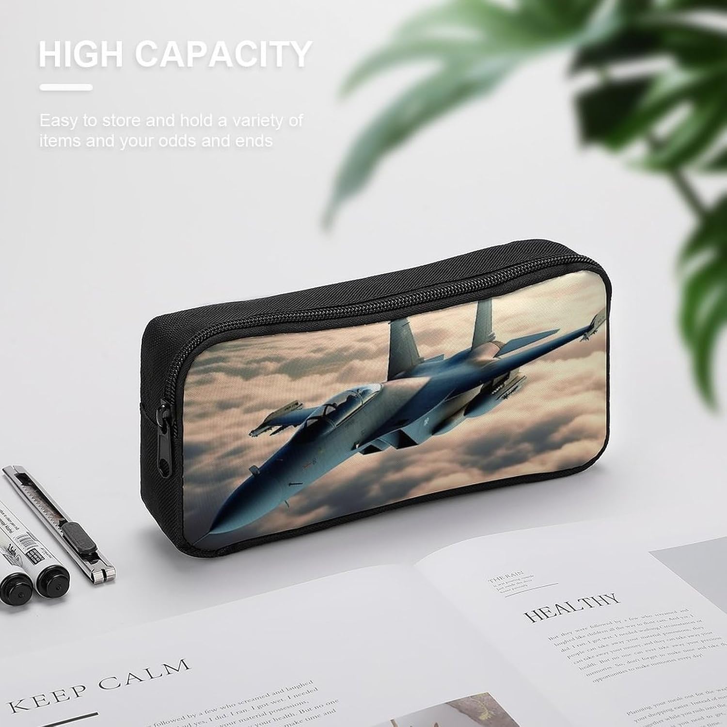 Aircraft Fighter Jets Pen Cases Zipper Pencil Bag image 4