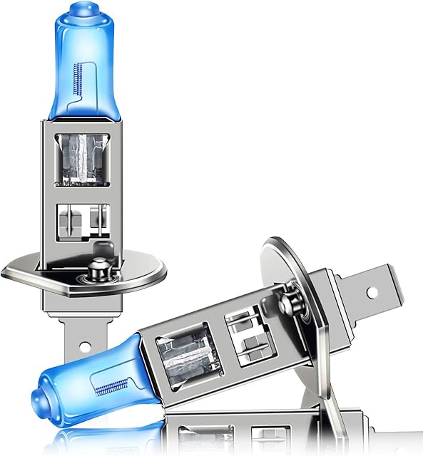 DZG - H1 Halogen Bulbs - 55W 5000K Super Bright White Headlight 12V Auto Lamps Fog Light DRL, 2 Pieces