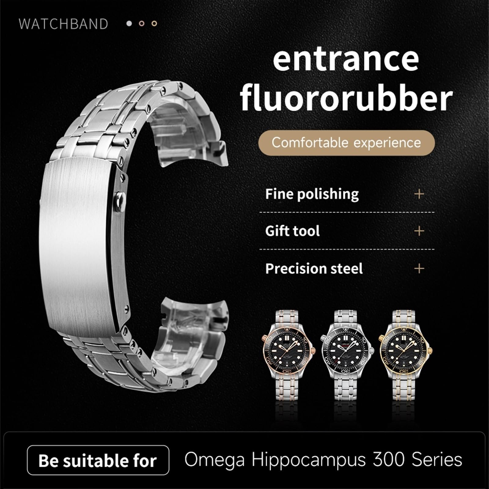 Pasek ze stali nierdzewnej do zegarka o szerokości 15 mm, 17 mm, 18 mm, 23 mm i 25 mm, solidny pasek metalowy