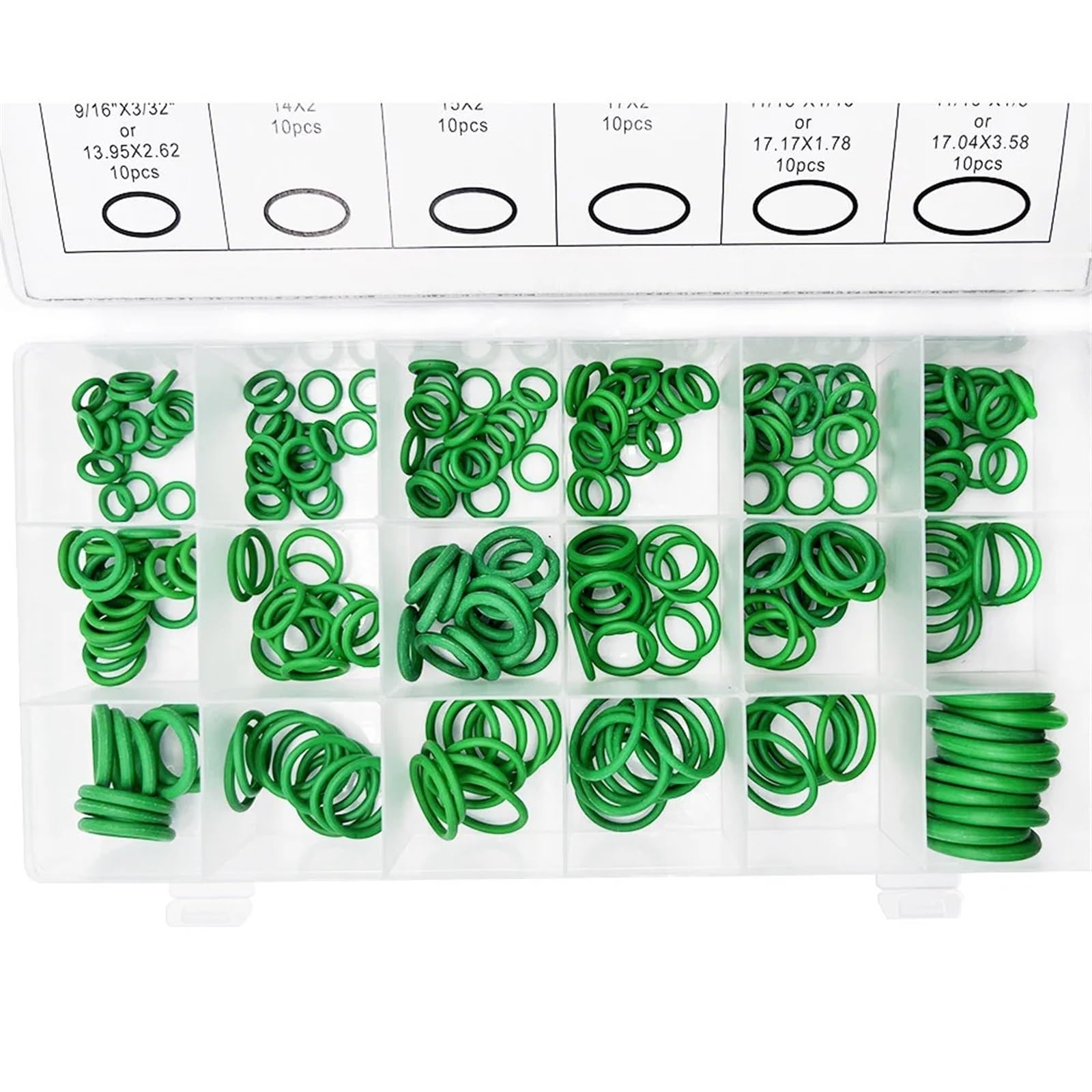 Juego surtido de juntas tóricas de caucho de nitrilo de alta presión, kit de sellado NBR para fontanería automotriz y reparación de grifos (color: 530 piezas verde)