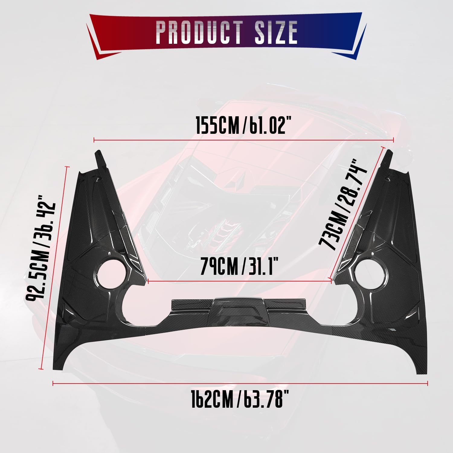 Rear Engine Compartment Trims,Surrounded Engine Accent Cover fit for Chevrolet Chevy Corvette C8 Stingray Coupe 2020-2024,for Z06 E-ray 2023 2024,Engine Bay Side Panels,Carbon Fiber Look
