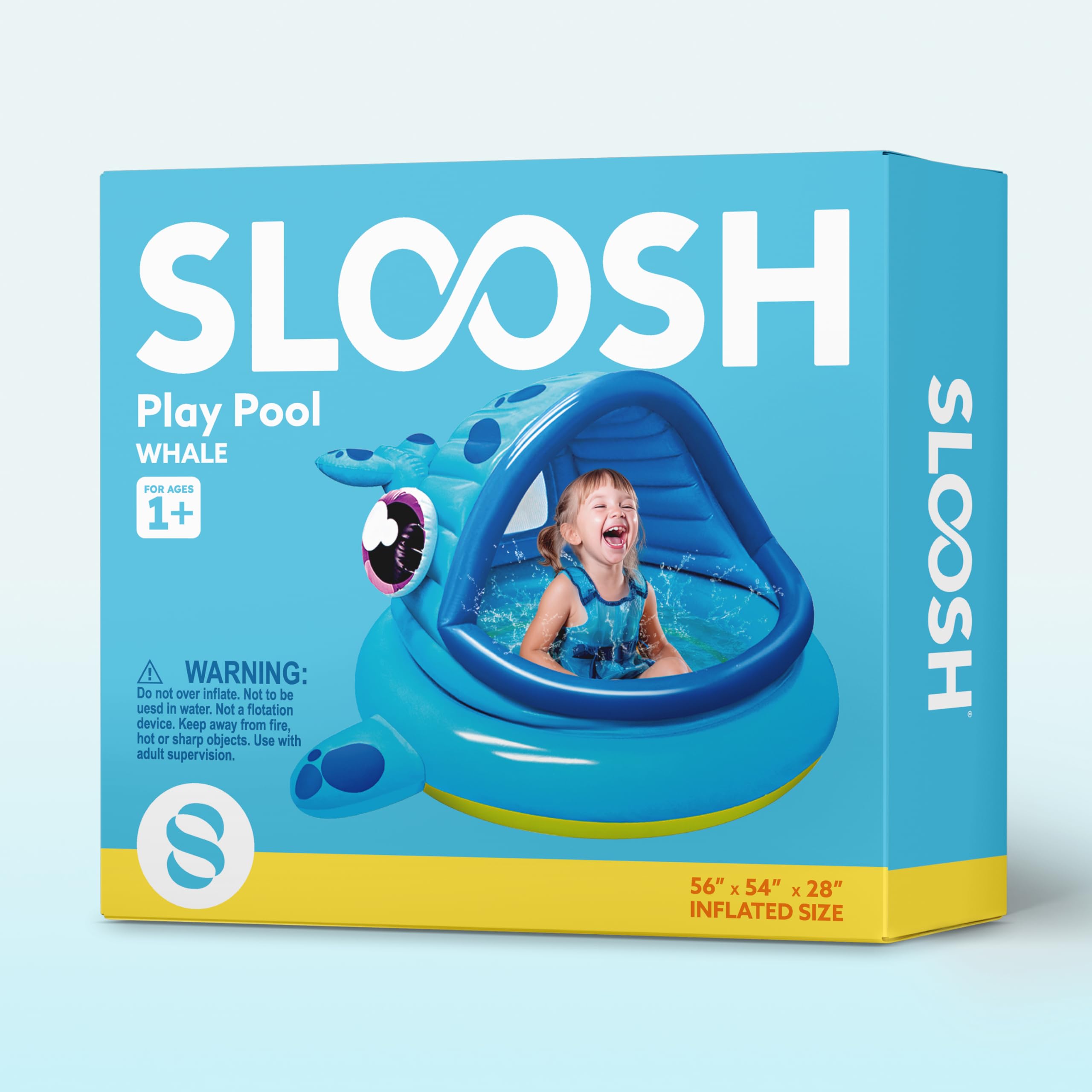 JOYIN Piscina Infantil Hinchable con Parasol para Niños 137 x 142 x 71cm Ballena Piscinas bebé Infantiles, Flotador de Natación Juguetes de Fiesta de natación
