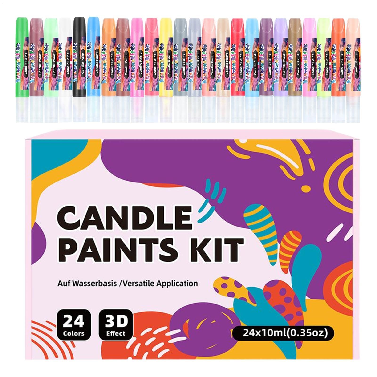 Stylo à cire pour bougies fournitures peinture vêtements et verre 24 pces