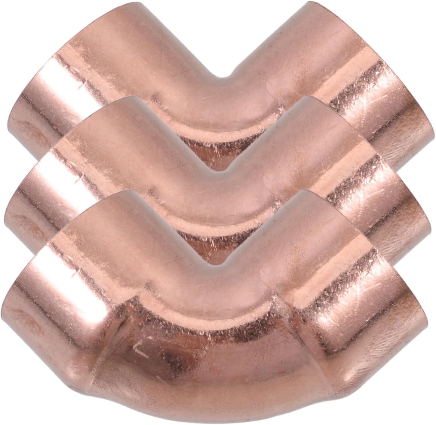 Alipis 3pcs Copper Elbow Fittings for Air Conditioning Id Refrigeration Adapter Radius Copper Connectors for Systems