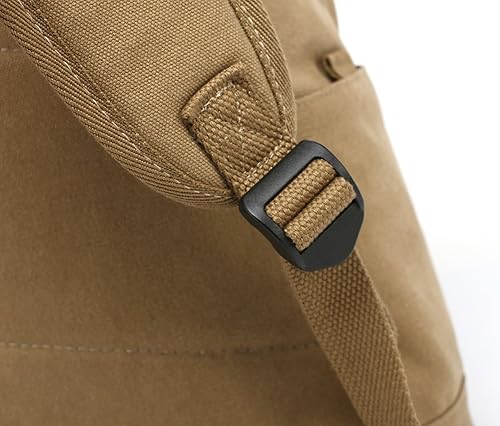 Miniatura 8 de kayond Bolso ligero del ordenador portátil de la lona del estilo casualmochilas lindasmochila de la escuela, Caqui, Mochilas de viaje