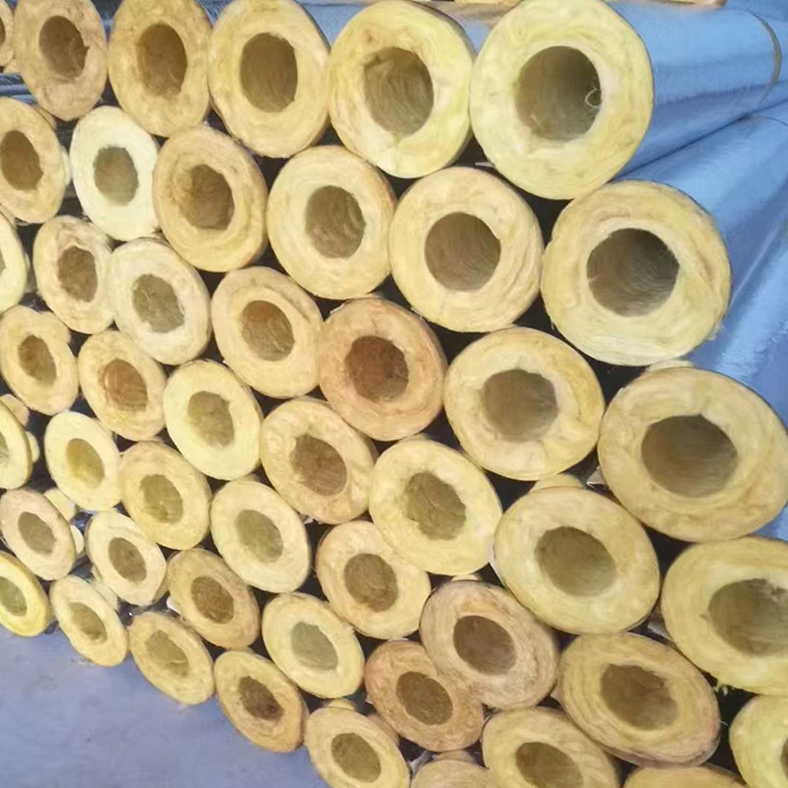 Aislamiento De Tuberías para Exteriores, Papel De Aluminio Coquilla Aislante, Tubo De Lana De Fibra De Vidrio, para Riego Exterior En Invierno Tuberías De Fábrica Al Aire(L 1M-219MM/8.6IN-50MM)