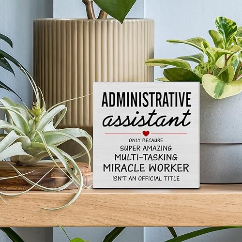 Miniatura 3 de Asistente administrativo de agradecimiento, caja decorativa de madera, letrero de caja de madera, asistente de administración, regalos de
