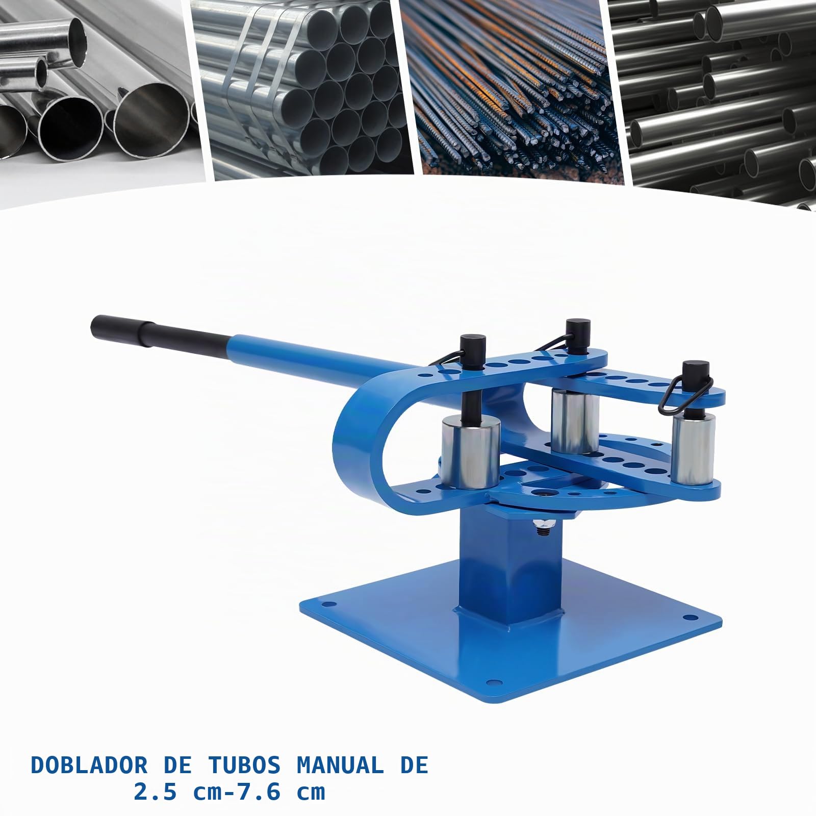 Dobladora redonda manual de ángulo dobladora de tubos de acero curvadora radio de curvatura 25 mm, 30 mm, 40 mm, 45 mm, 50 mm, 65 mm, 75 mm, máquina de doblado universal