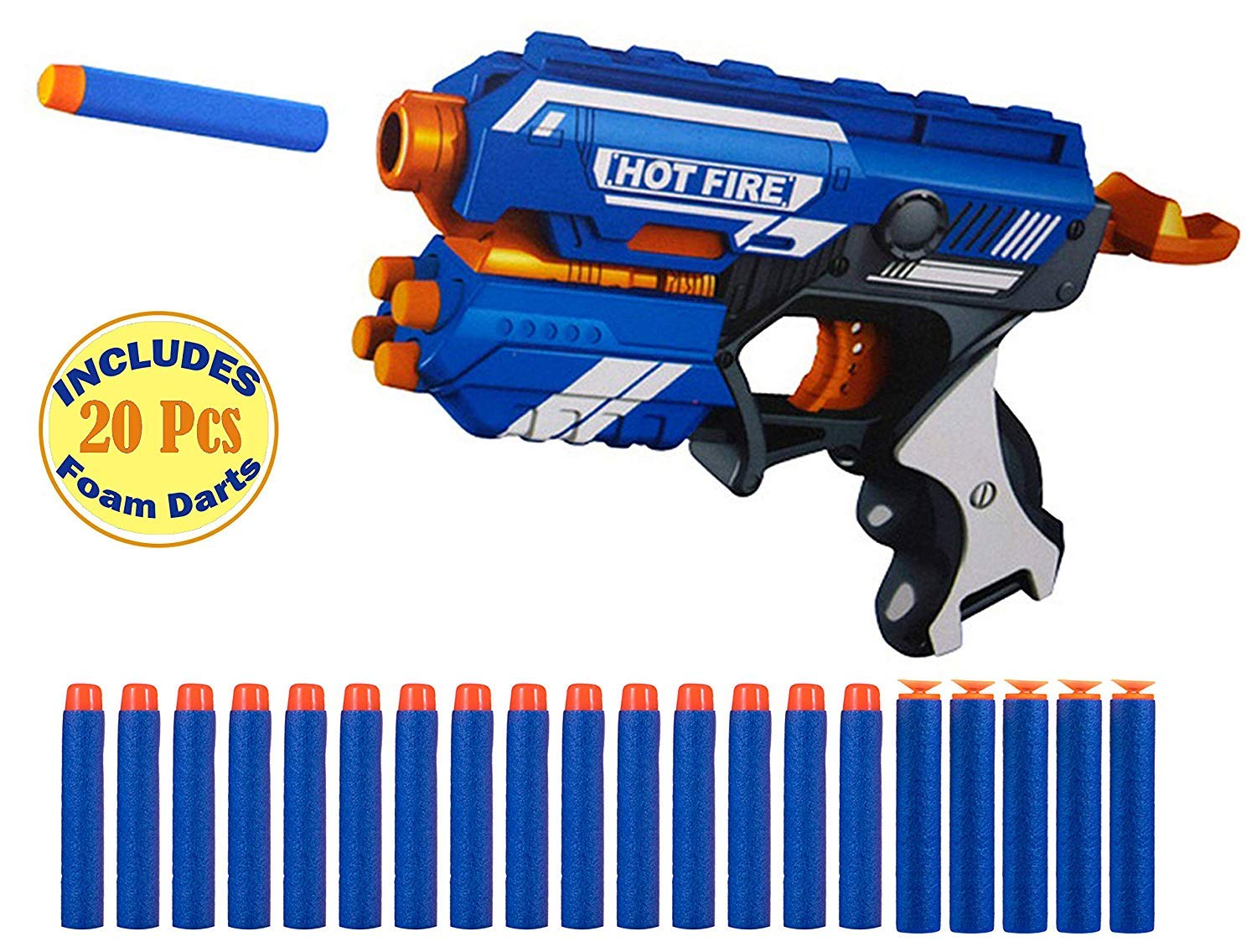 home buy Bleze Storm Manual Soft Bullet Shooting Gun Toy with 10 Safe Foam Bullets for Kids (Multicolour)