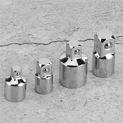 Miniatura 8 de KIMISS 4 llaves de vaso universales, 14 pulgadas, 38 pulgadas, 12 pulgadas, adaptador de manguito de llave eléctrica, convertidor de acero