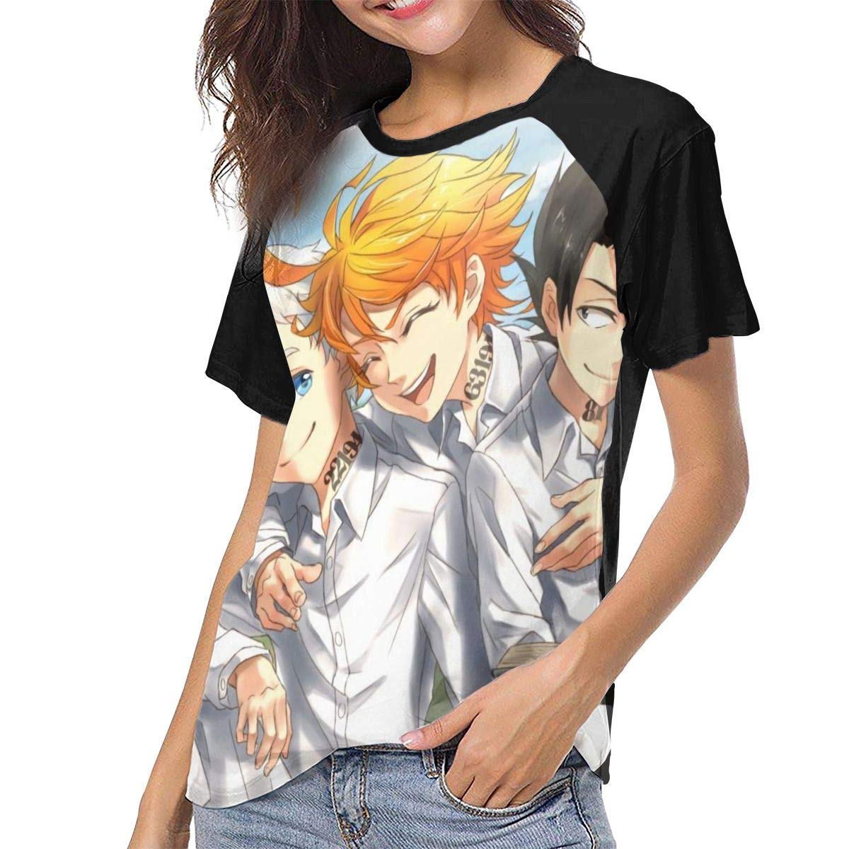 The Promised Neverland Woman's Women's Baseball Short Sleeves Comfortable Short Sleeve Soft Men's Baseball T-Shirt