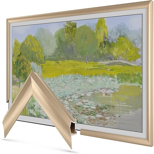Pale Gold Prismatic 55" Alloy Deco TV Frame - Compatible ONLY with Samsung The Frame TVs (Fits 2021-2026, LS03A, LS03B, LS03C, LS03D, LS03FA)