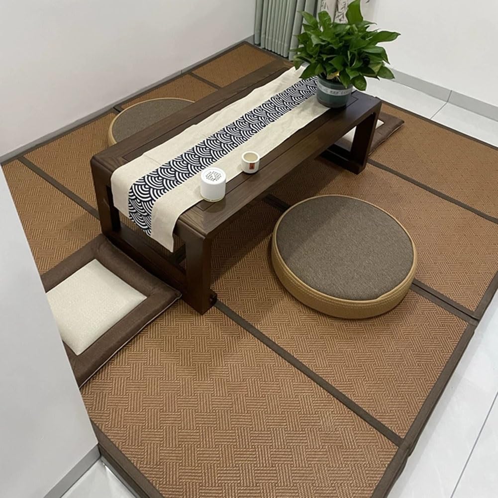 Artiz Esterilla De Tatami Japonés, Colchón De Suelo Tipo Futón De Ratán Natural, Alfombra, Colchón Tradicional Firme Y Plegable para Dormir, Meditación Y Yoga