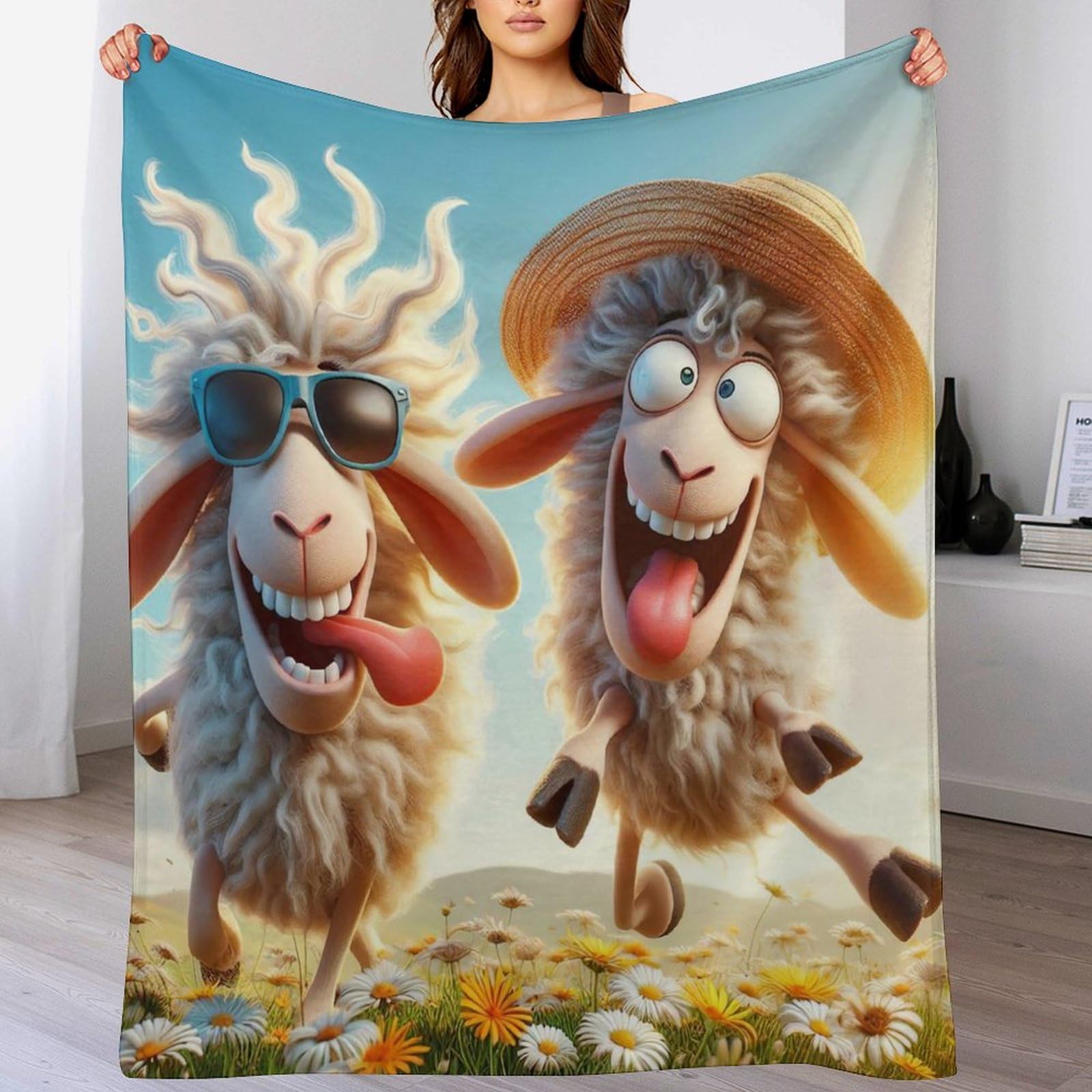 Plaid Polaire Alpaga 180x200cm pour Grand Lit et Canapé
