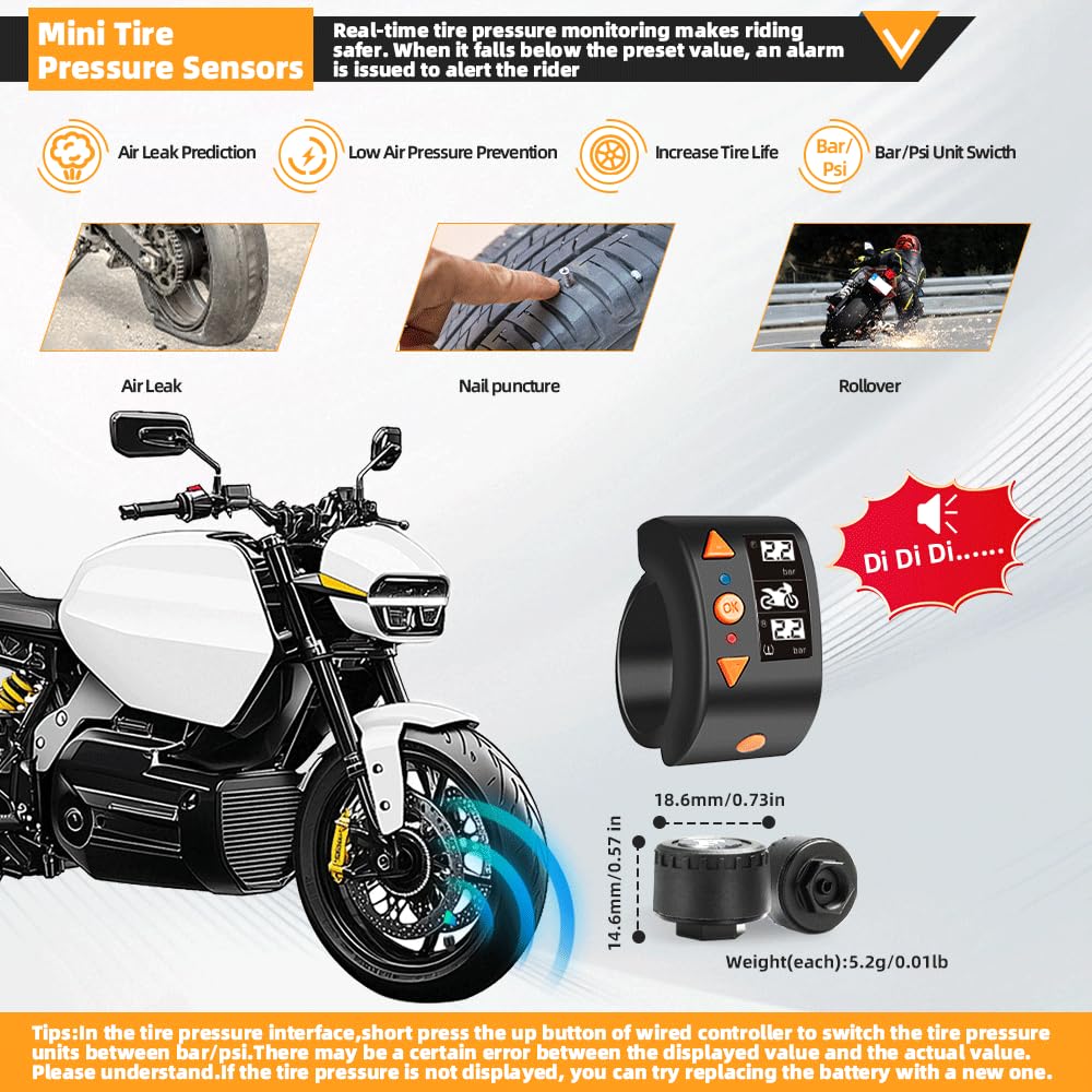 VSYSTO Motorrad Dashcam, Zwei 2K Starlight Nachtsichtkameras mit 5G WLAN, Parküberwachung, GPS, TPMS, wasserdicht, Temperaturanzeige, Unterspannungsschutz (Q3PRO)