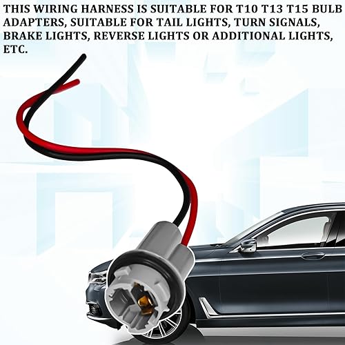 Miniatura 6 de Arnés de luz trasera de enchufe de señal de giro T13 T15 T10 194 marcador lateral de freno para placa de matrícula, adaptador de bombilla para GM