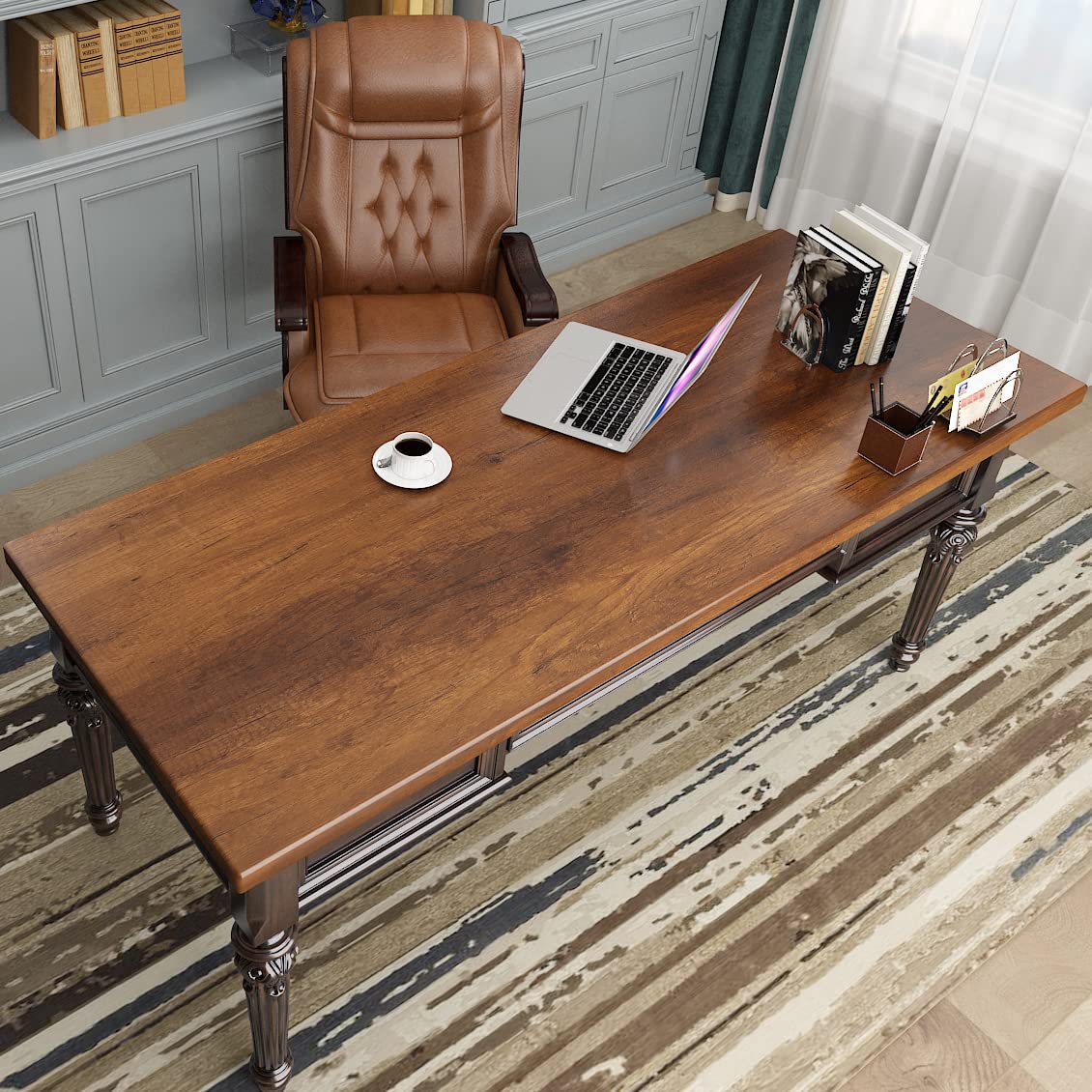 LaCheery 90cm x 400cm Papel Adhesivo para Muebles Madera Oscura Papel Pintado Marron Impermeable Vinilo Adhesivo Muebles Cocina Madera Rollo Vinilo Autoadhesivo Vintage para Encimera Armario Mesa