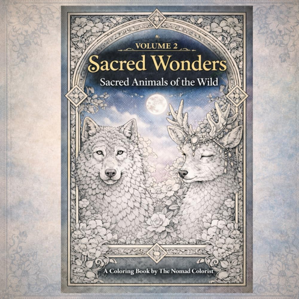 Sacred Wonders: Sacred Animals of the Wild: A Relaxing Decorative Coloring Book for Adults (Sacred Wonders Coloring Book Series)