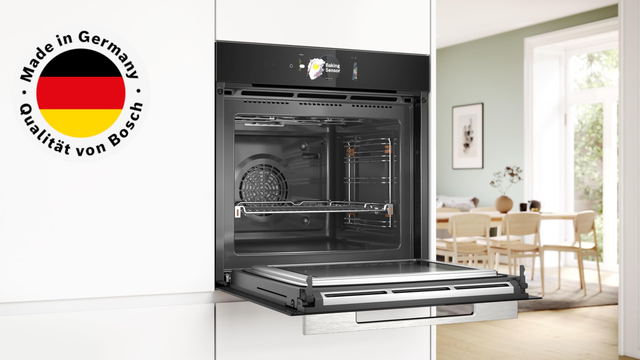 Bosch HMG778NB1 Einbau-Backofen Serie 8 60x60cm Mikrowellenfunktion Heißluft sanft Boost-Funktion Schwarz