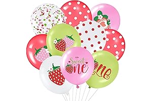36 Pcs Strawberry Theme Balloons for Girls' First Birthday Party