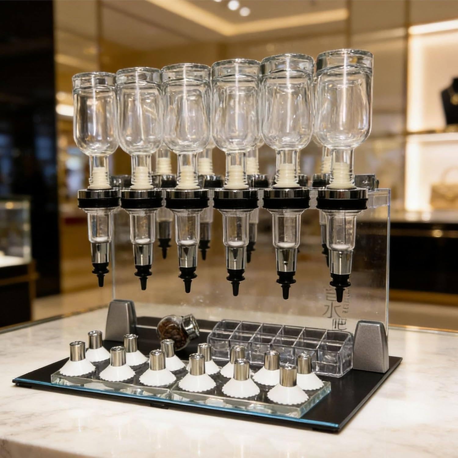 200-ml-parfümabfüllmaschine Mit 12 Pumpköpfen Und 12 Testbechern, Manuelles Parfümspender-set Für Parfümerien, Studios Und Salons