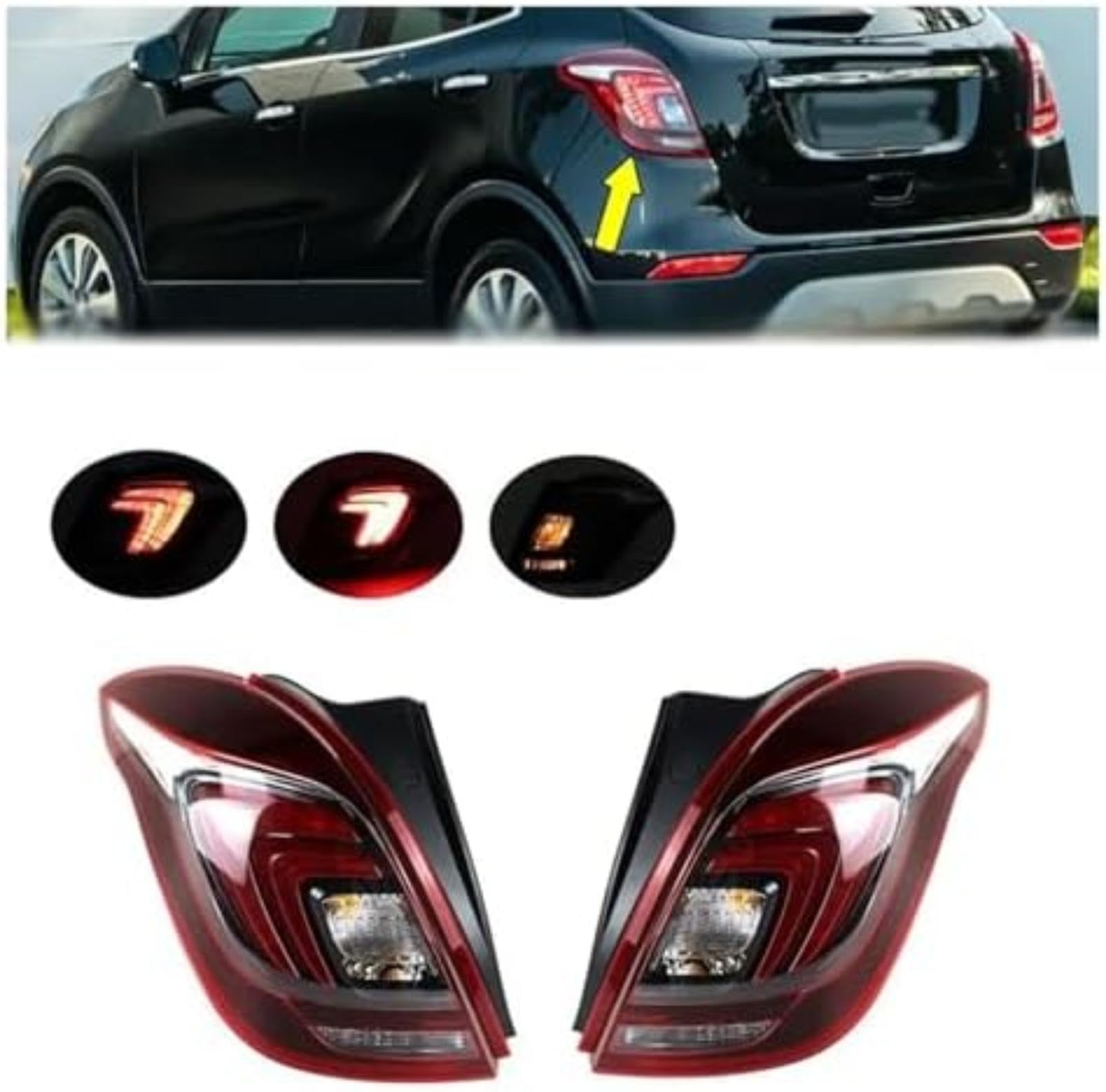Riflettore paraurti posteriore, per Buick, per Encore 2016-2019 Fanale posteriore per auto Avvertimento lampada freno Indicatore di direzione Fanale posteriore a LED (Only (Only Right)