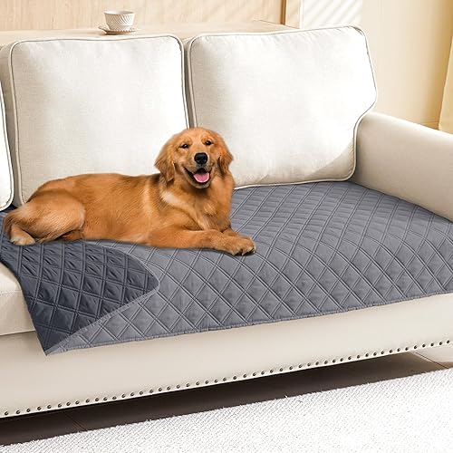 Miniatura 103 de Smiry Funda impermeable para cama de mascota, suave y lavable, para cama, sofá, reversible, perros pequeños, medianos, grandes, gatos, diseño