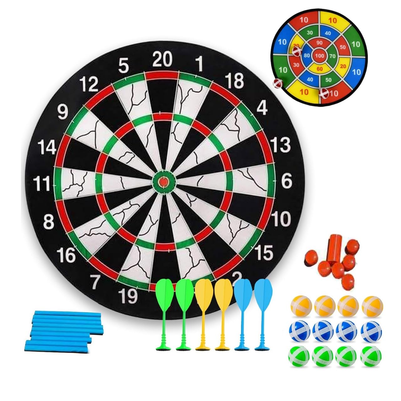 29 Inch Dart Board Set,12 Sticky Balls and 6 Darts Safe Dart Games Double Sided Large Size Dartboard for Kids 3 4 5 6 7 8 8 9 10 12+ year Old Outdoor Party Adult Boys Girls Toy Birthday Gifts