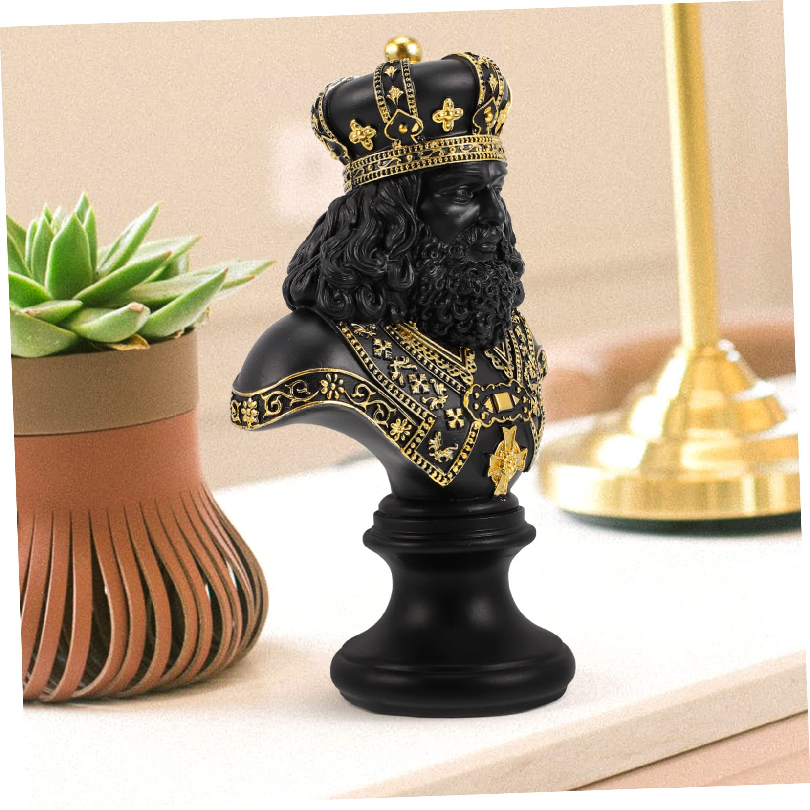 Statuette Roi D’échecs en Résine Synthétique, Élégante pour Bureau