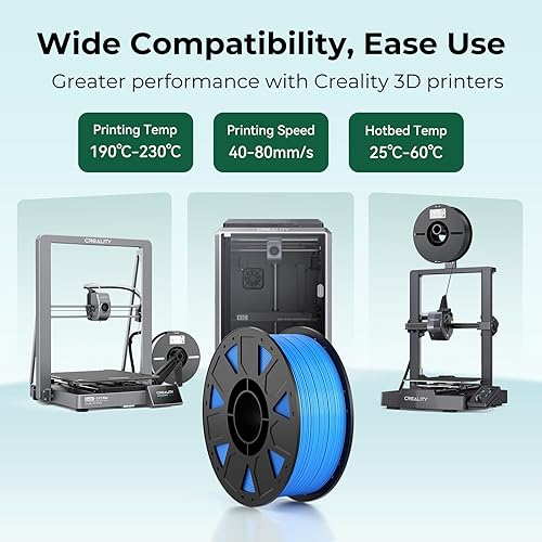Miniatura 6 de Creality Filamento para impresora 3D de 0.069 pulgadas, filamento PLA Ender sin enredos, impresión suave sin obstrucciones, sin deformación, se