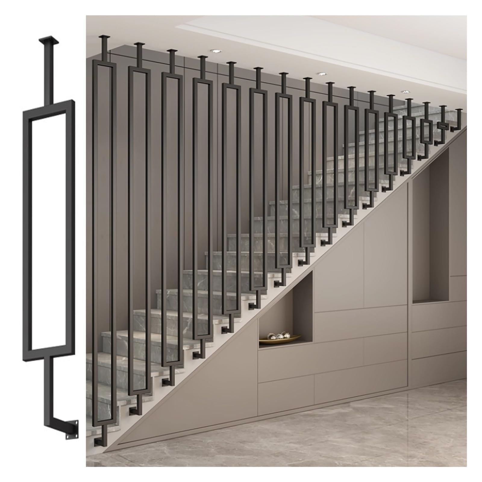 Columna de barandilla lateral para escalera doméstica: protección personalizable de diseño