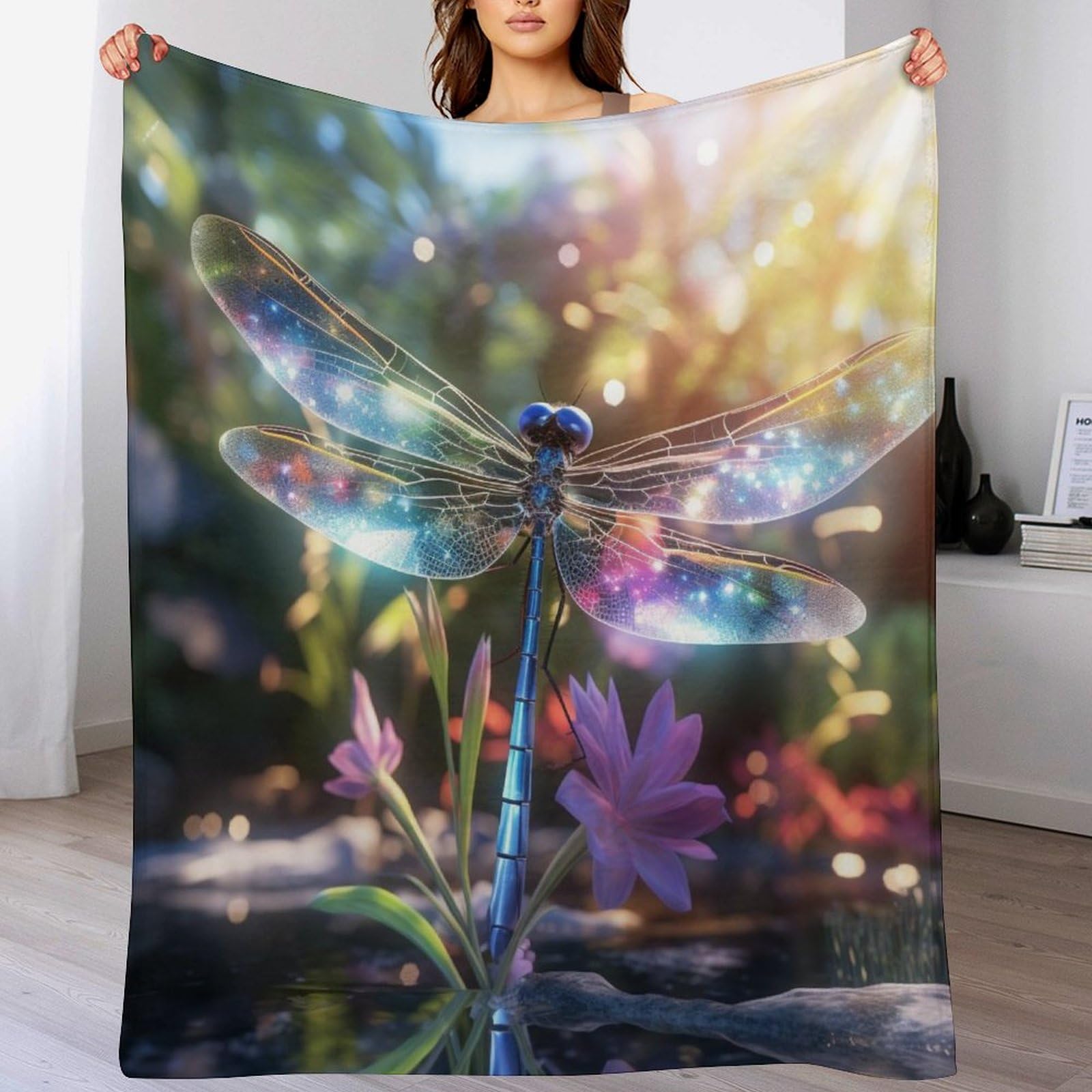 Manta para sofá y tardes de lectura con felpa ligera Drachefly para el salón