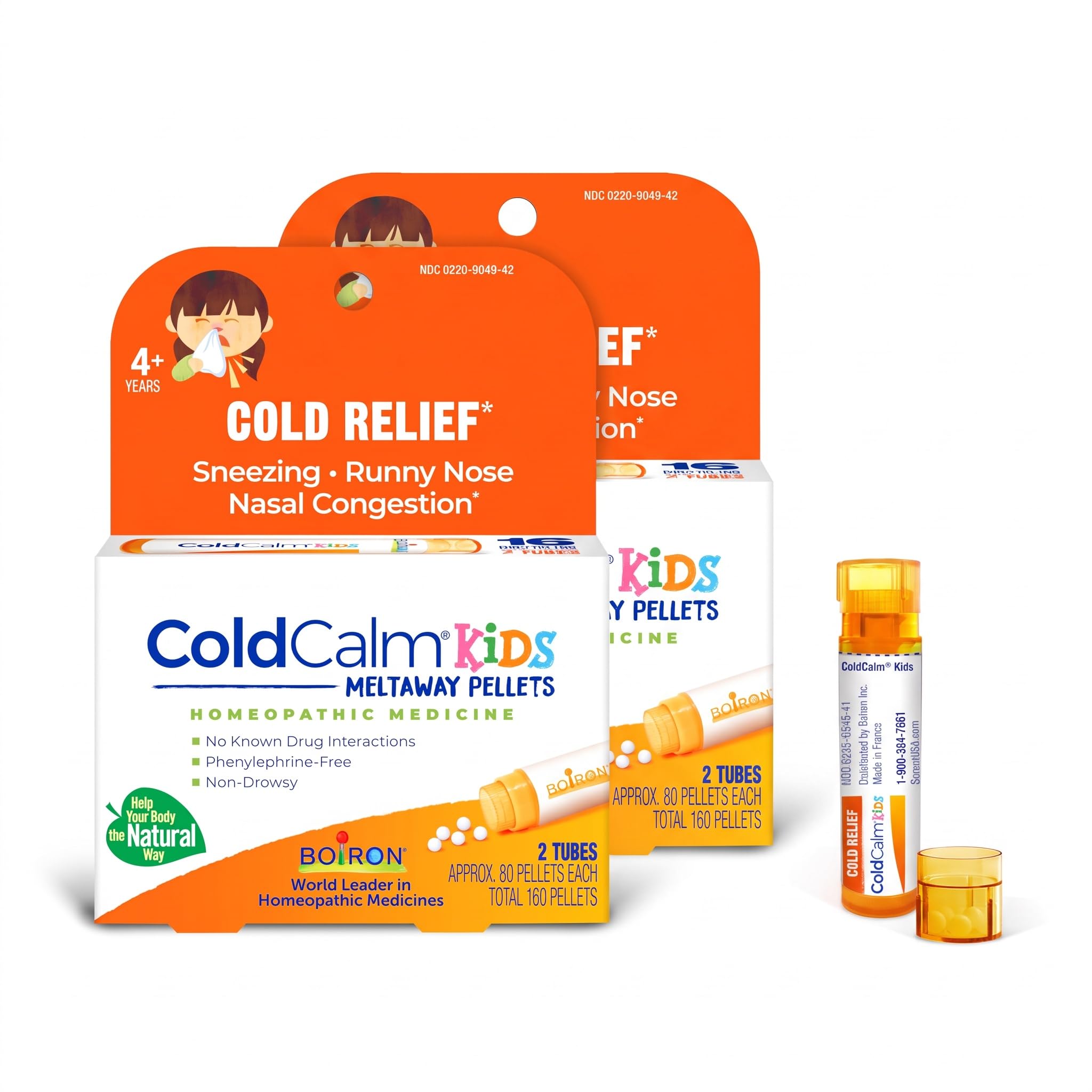 Boiron ColdCalm Kids Pellets for Relief of Common Cold Symptoms Such as Sneezing, Runny Nose, Sore Throat, and Nasal Congestion - 2 Count (160 Pellets) — Amazon image 11