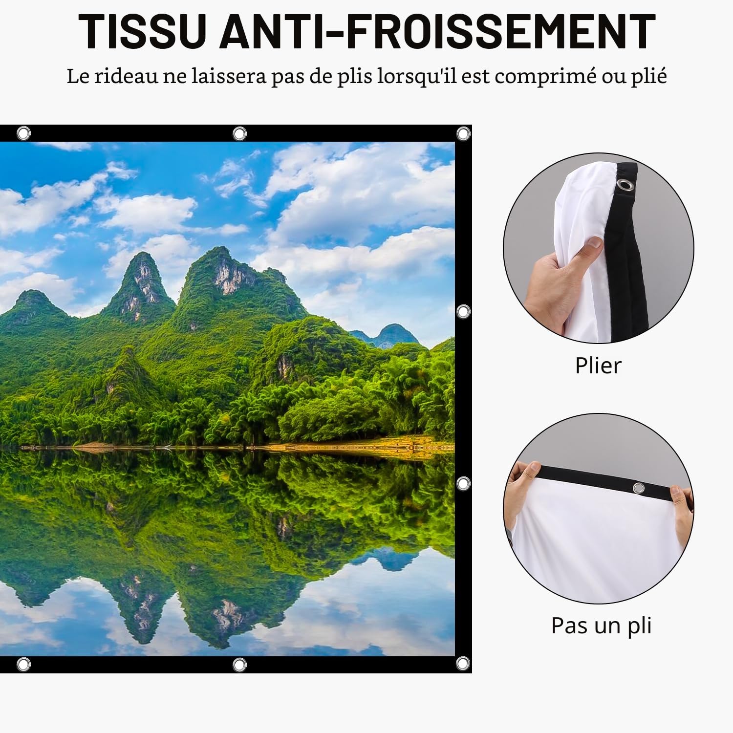 100" Écran de Projection,16: 9 4K HD, Portable Pliable Extérieur pour Vidéoprojecteurs Écran 88" x 48" (221 x 125 cm), pour Cinéma Maison, Commercial, Fête, Bureaux, Nuit de Cinéma