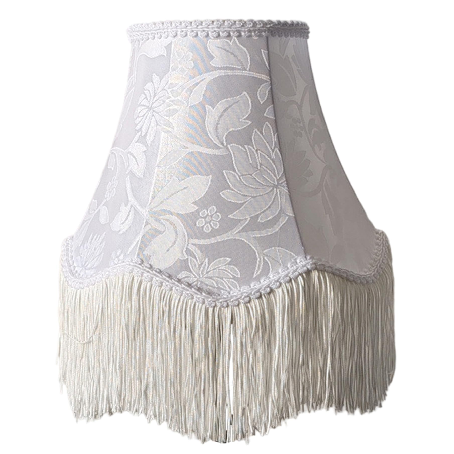 Vervevum Vintage Lamp Shade with Tassels, 9.8 Inch Scalloped Lamp Shade, Replacement Antique Victorian Lampshades for Table, Floor Lamps, Fringe