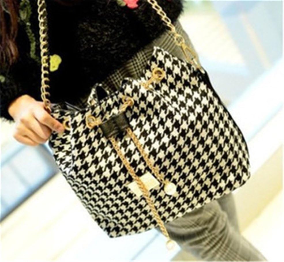 Bohemia Canvas Drawstring Lady Bucket Bag New Chains Shoulder Handbags Women's Vintage Messenger Bags