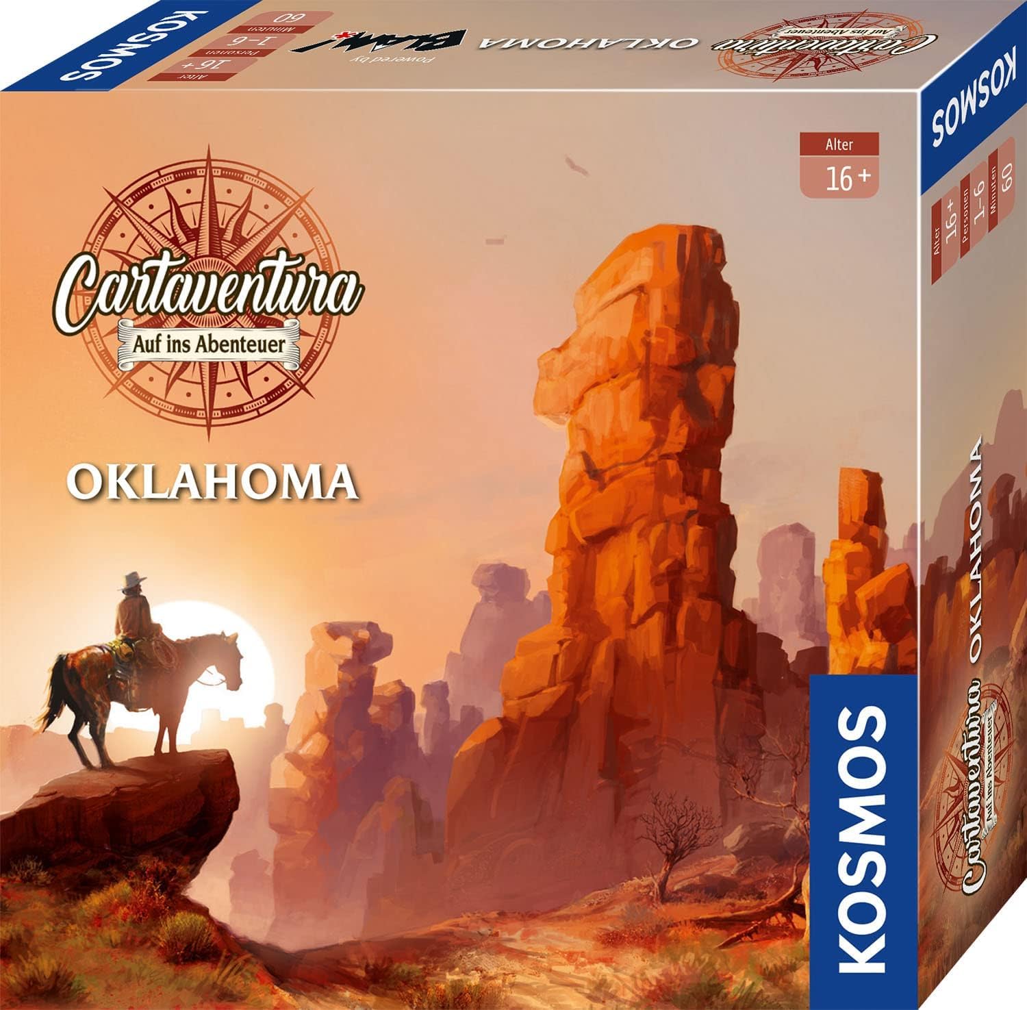 Kosmos 682545 Cartaventura - Oklahoma, Abenteuer-Spiel, packendes Gesellschaftsspiel mit Mehreren Enden, für 1-6 Personen, ab 16 Jahre, mit 70 Abenteuer-Karten, in Deutscher Sprache