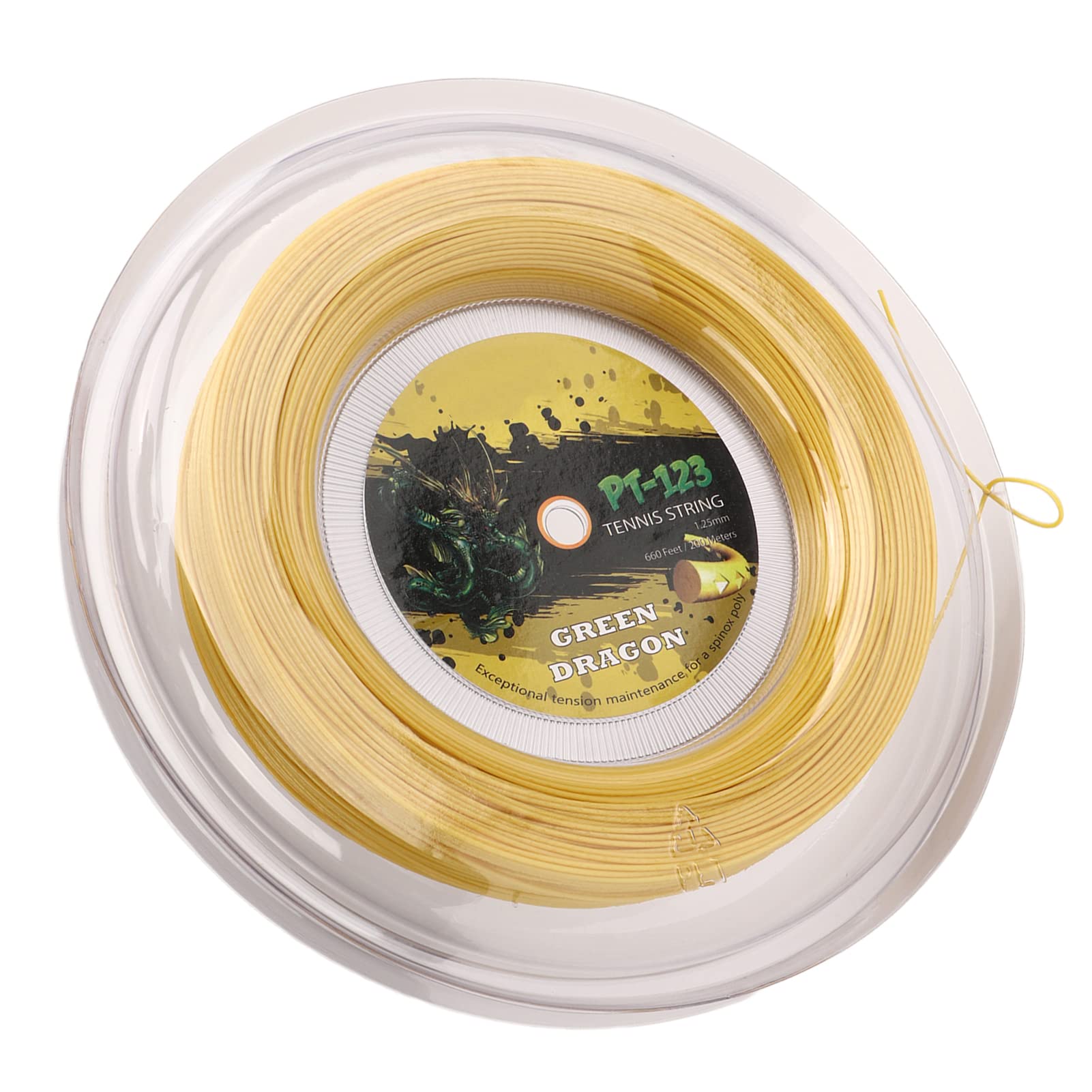 RiToEasysports Cadena de Raqueta de Tenis, Cadena de Racas Redondas de 1.25 Mm Redondeando el Patrón de Doble Acanalado Beat Polyester Tennis String para Adolescente 200m