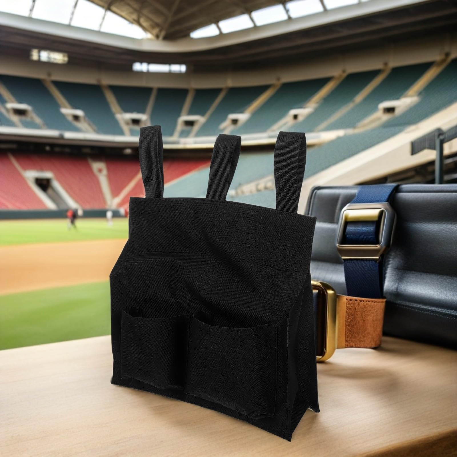 Bolsa para Balones de Árbitro de Softbol y Béisbol de Tela Oxford, Gran Capacidad, 2 Unidades con Correa para Cintura y Bolsillos Laterales, Práctica para Transporte en Deportes