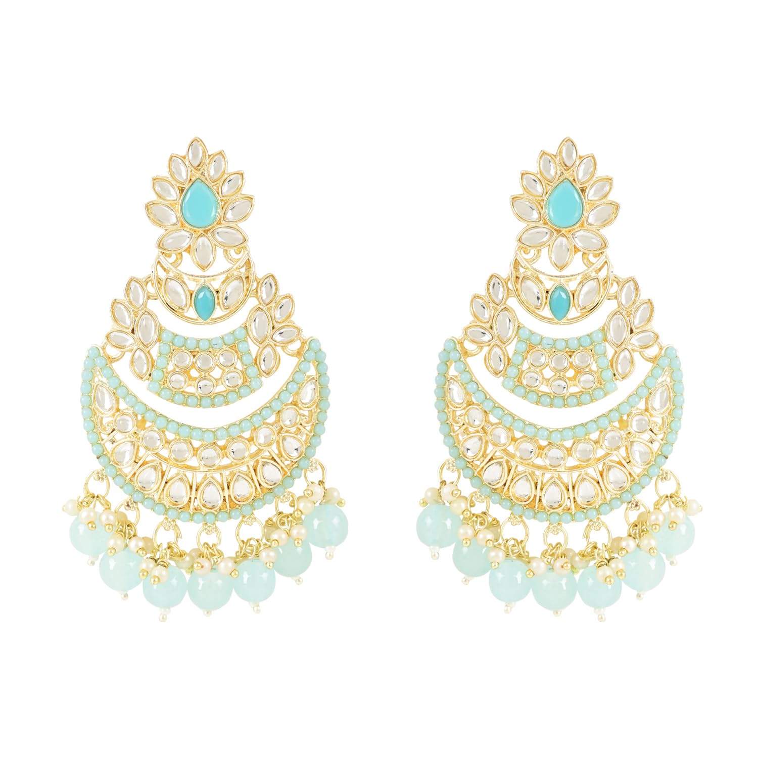 See full amazon price history chart for I Jewels 18K Gold Plated Intricately Designed Traditional Meena Work Kundans & Pearls Chandbali Earrings For Women (E3012) (Sky Blue) I Jewels 18K Gold Plated Intricately Designed Traditional Meena Work Kundans & Pearls Chandbali Earrings For Women (E3012) (Sky Blue) (B0C9J6KR22) Amazon Price History, Amazon Price Tracker